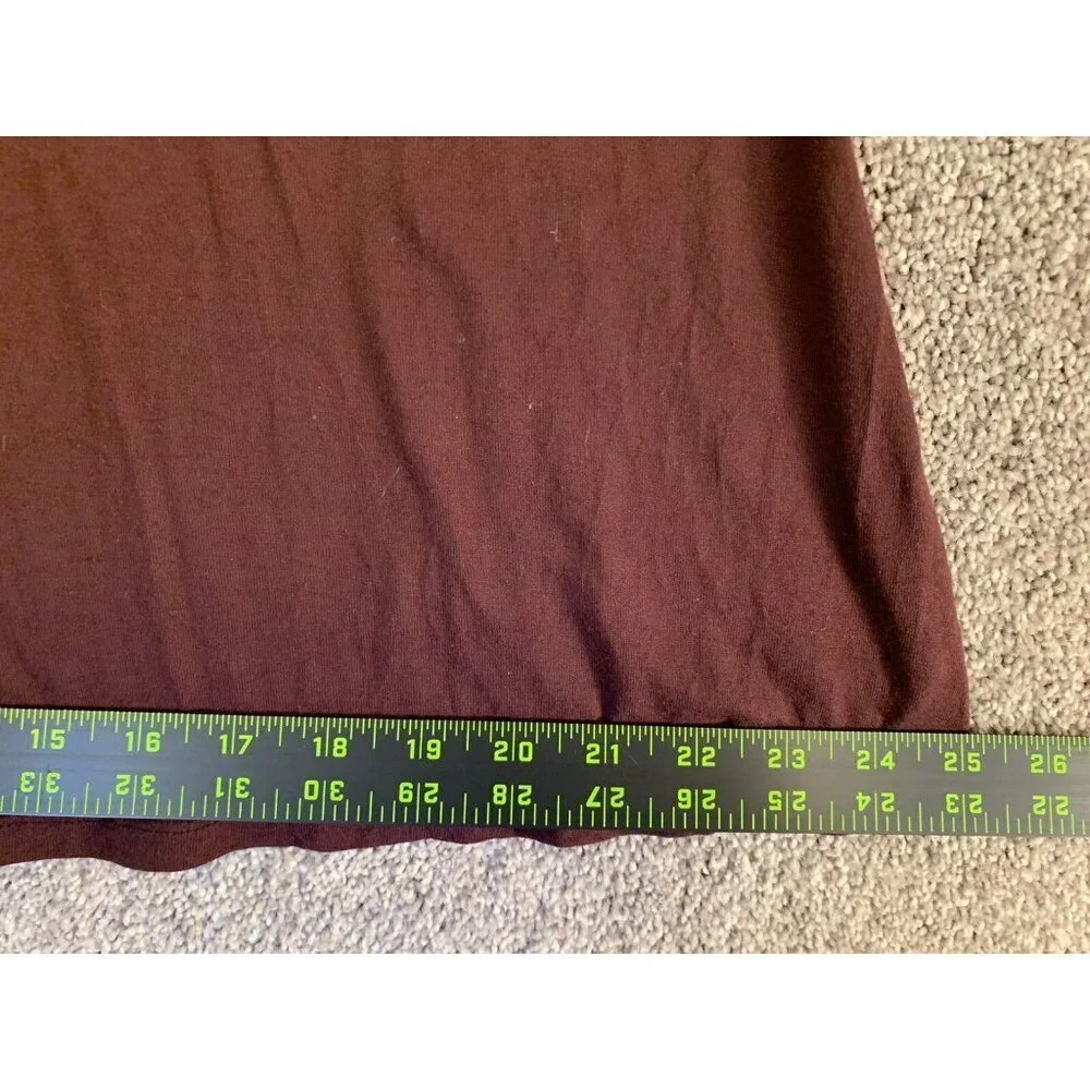 H&M Women's Dress Size S Burgundy Brown Fit & Flare V-Neck Long Sleeves GUC